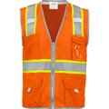 Ironwear Safety Vest Class 2 w/ Zipper, Radio Clips & Badge Holder (Orange/2X-Large) 1241-OZ-RD-CID-2XL